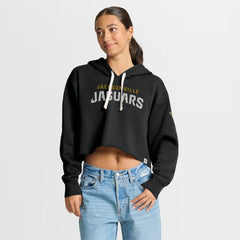 Jacksonville Jaguars Women's Oversized Hometown Heritage Cropped Hoodie - Black - Fanatics