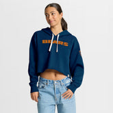 Chicago Bears Women's Oversized Hometown Heritage Cropped Hoodie - Navy - Fanatics