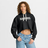 Las Vegas Raiders Women's Oversized Hometown Heritage Cropped Hoodie - Black - Fanatics
