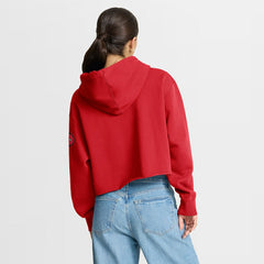 San Francisco 49ers Women's Oversized Hometown Heritage Cropped Hoodie - Scarlet - Fanatics