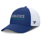 Vancouver Canucks Fanatics Authentic Pro Rink Lockup Adjustable Trucker Hat - Blue/White | Fanatics near me