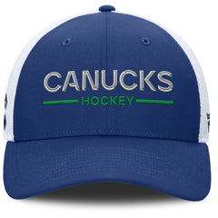 Vancouver Canucks Fanatics Authentic Pro Rink Lockup Adjustable Trucker Hat - Blue/White | Fanatics near me