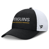 Pittsburgh Penguins Fanatics Authentic Pro Rink Lockup Adjustable Trucker Hat - Black/White | Fanatics Lifestyle