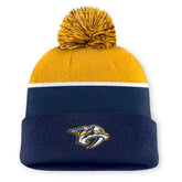 Nashville Predators Fanatics Authentic Pro Rink Cuffed Knit Hat with Pom - Navy | Fanatics sale