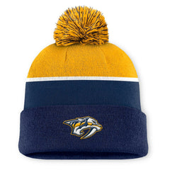 Nashville Predators Fanatics Authentic Pro Rink Cuffed Knit Hat with Pom - Navy | Fanatics sale
