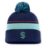 Seattle Kraken Fanatics Authentic Pro Rink Cuffed Knit Hat with Pom - Deep Sea Blue | Fanatics discount