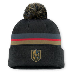 Vegas Golden Knights Fanatics Authentic Pro Rink Cuffed Knit Hat with Pom - Charcoal | Fanatics Lifestyle