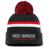 Detroit Red Wings Fanatics Women's Authentic Pro Rink Cuffed Knit Hat with Pom - Black | Fanatics Lifestyle