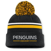 Pittsburgh Penguins Fanatics Women's Authentic Pro Rink Cuffed Knit Hat with Pom - Black | Fanatics Clearance