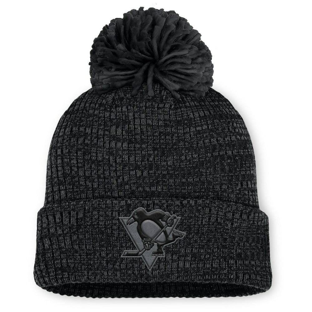 Pittsburgh Penguins Fanatics Women's Authentic Pro Road Cuffed Knit Hat with Pom - Black | Fanatics discount