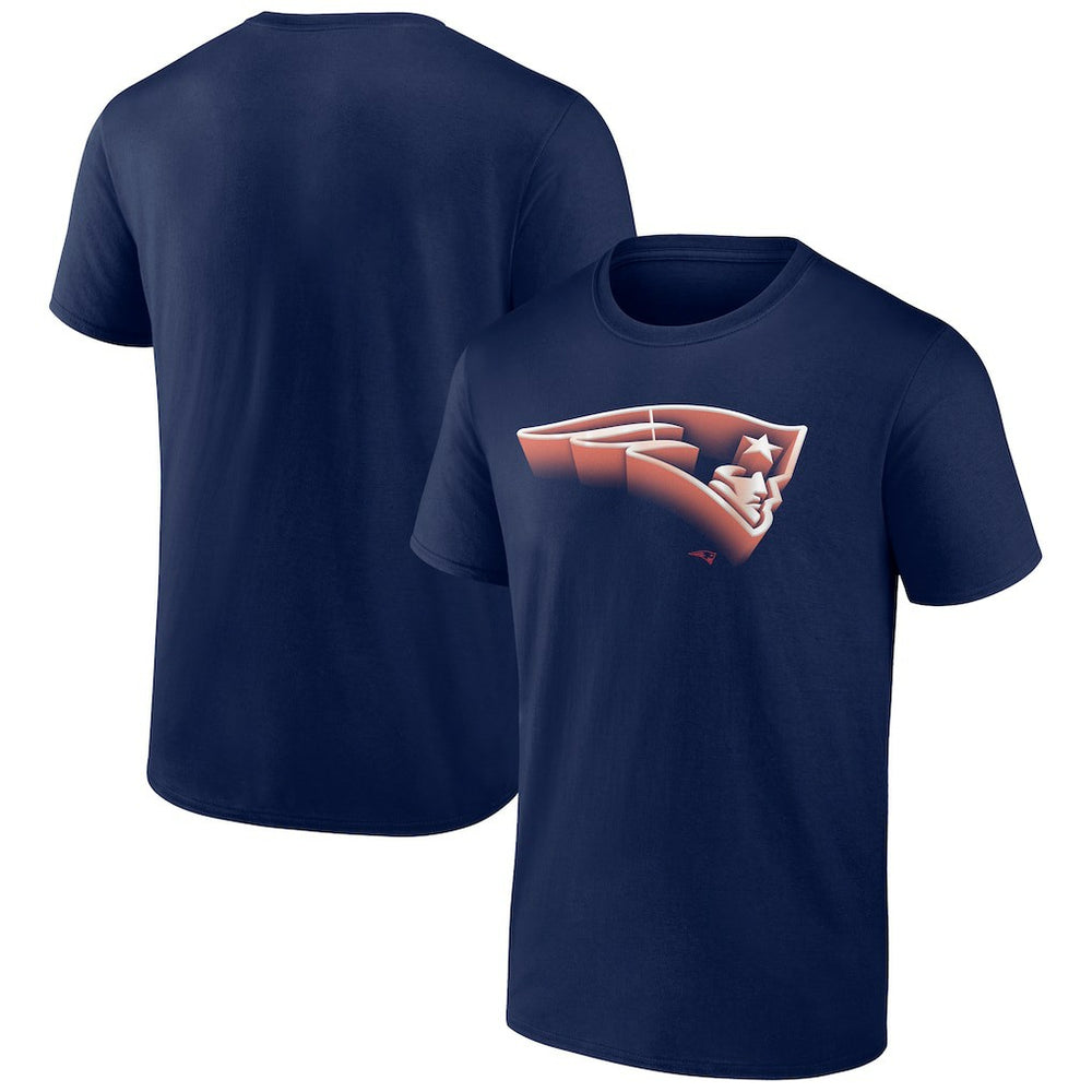 New England Patriots Chrome Dimension T-Shirt - Navy - NFL