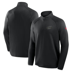Carolina Hurricanes Fanatics Authentic Pro Tonal Rink Raglan Quarter-Zip Pullover - Black | Fanatics Clearance