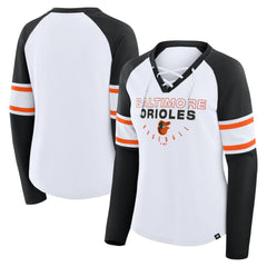 Baltimore Orioles Fanatics Women's Blitz Package Raglan Lace-Up V-Neck Long Sleeve T-Shirt Near Me
