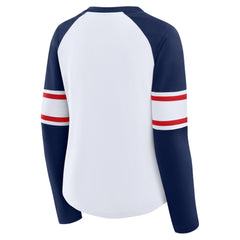 Atlanta Braves Fanatics Women's Blitz Package Raglan Lace-Up V-Neck Long Sleeve T-Shirt Outlet