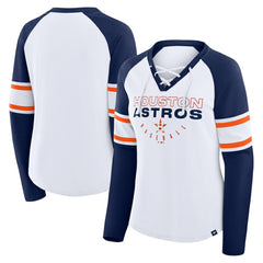 Houston Astros Fanatics Women's Blitz Package Raglan Lace-Up V-Neck Long Sleeve T-Shirt Discount