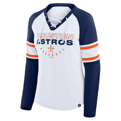 Houston Astros Fanatics Women's Blitz Package Raglan Lace-Up V-Neck Long Sleeve T-Shirt Discount