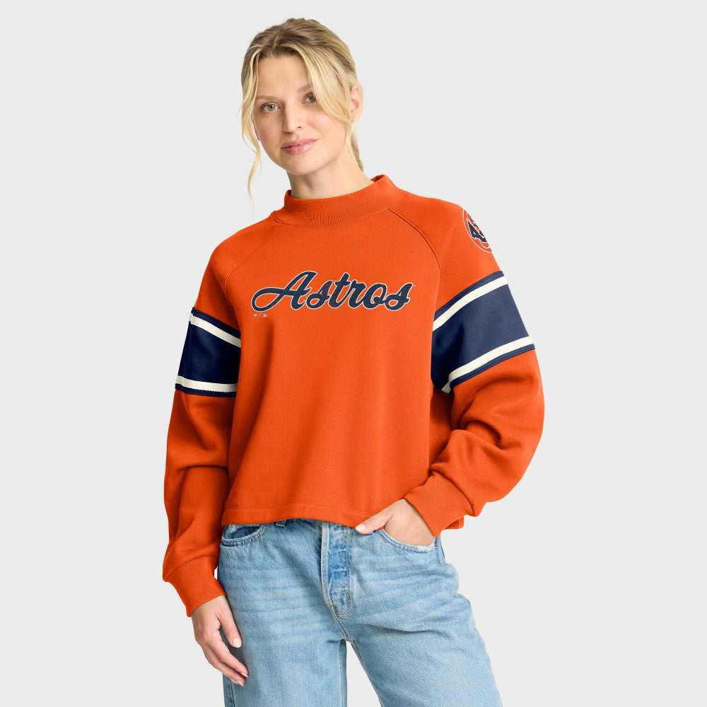 Houston Astros Fanatics Women's Oversized Toss Sweep Raglan Pullover Sweatshirt Near Me