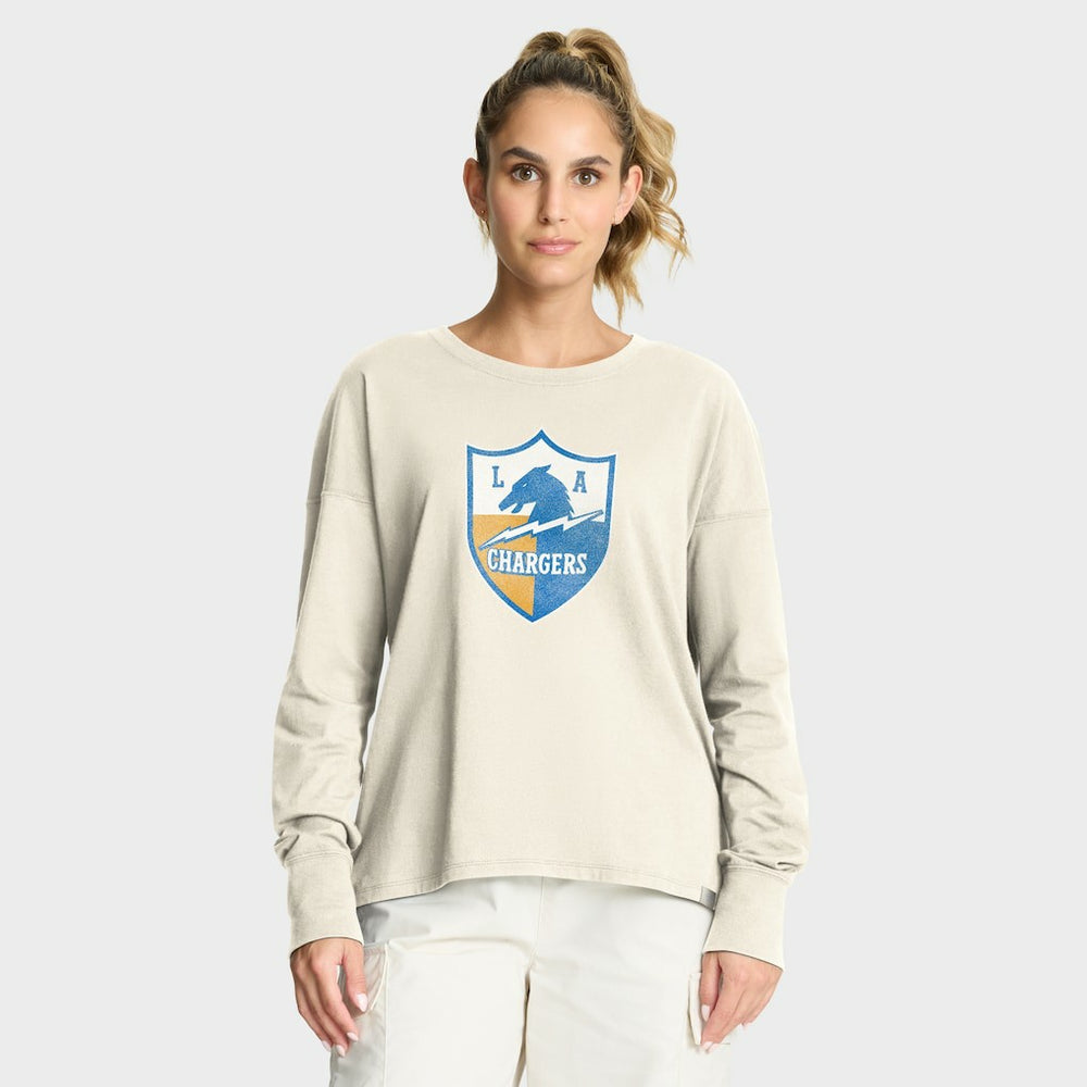 Los Angeles Chargers Women's Dove Legacy Long Sleeve T-Shirt - Cream - Fanatics