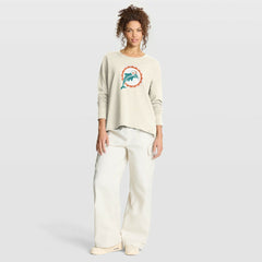 Miami Dolphins Women's Dove Legacy Long Sleeve T-Shirt - Cream - Fanatics