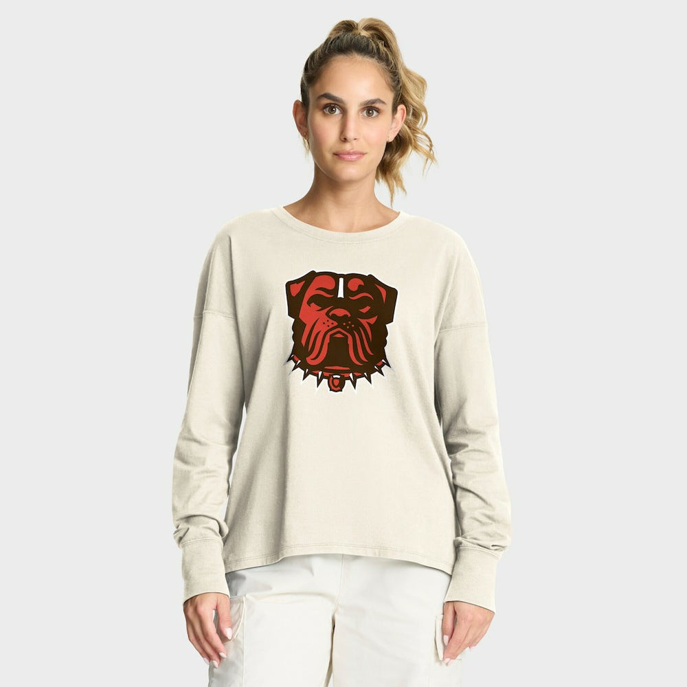 Cleveland Browns Women's Dove Legacy Long Sleeve T-Shirt - Cream - Fanatics