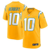 Justin Herbert Los Angeles Chargers Alternate Charger Power Game Player Jersey - Gold - Nike