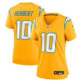 Justin Herbert Los Angeles Chargers Women's Alternate Charger Power Game Jersey - Gold - Nike