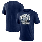 Dallas Cowboys Helmet Tri-Blend T-Shirt - Navy - NFL