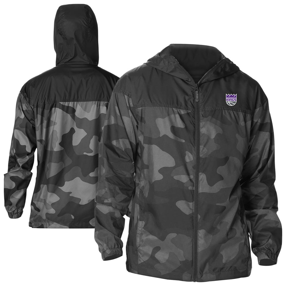 Columbia Sacramento Kings Camo Flash Challenger Windbreaker Full-Zip Jacket Black