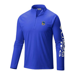 Columbia Golden State Warriors Terminal Tackle Raglan Omni-Shade Quarter-Zip Jacket Royal
