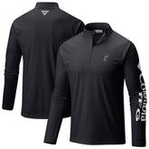 Columbia San Antonio Spurs Terminal Tackle Raglan Omni-Shade Quarter-Zip Jacket Black