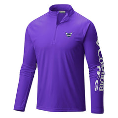Columbia Charlotte Hornets Terminal Tackle Raglan Omni-Shade Quarter-Zip Jacket Purple