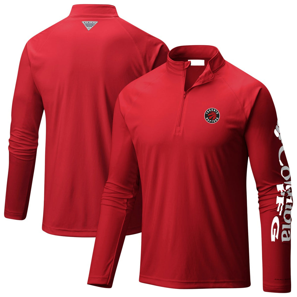 Columbia Toronto Raptors Terminal Tackle Raglan Omni-Shade Quarter-Zip Jacket Red
