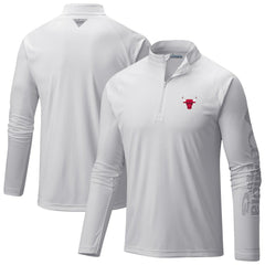 Columbia Chicago Bulls Terminal Tackle Raglan Omni-Shade Quarter-Zip Jacket White