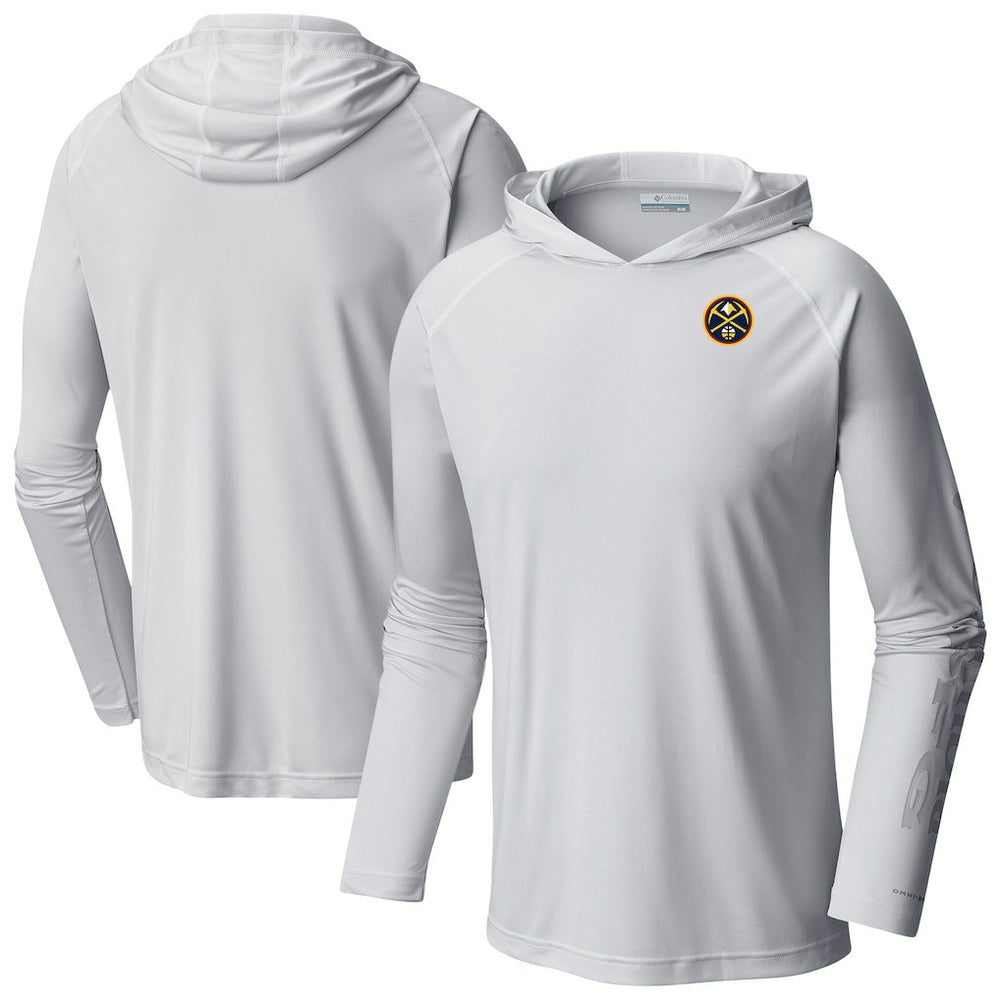Columbia Denver Nuggets Terminal Tackle Long Sleeve Hoodie T-Shirt White