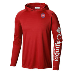 Columbia Detroit Pistons Terminal Tackle Long Sleeve Hoodie T-Shirt Red