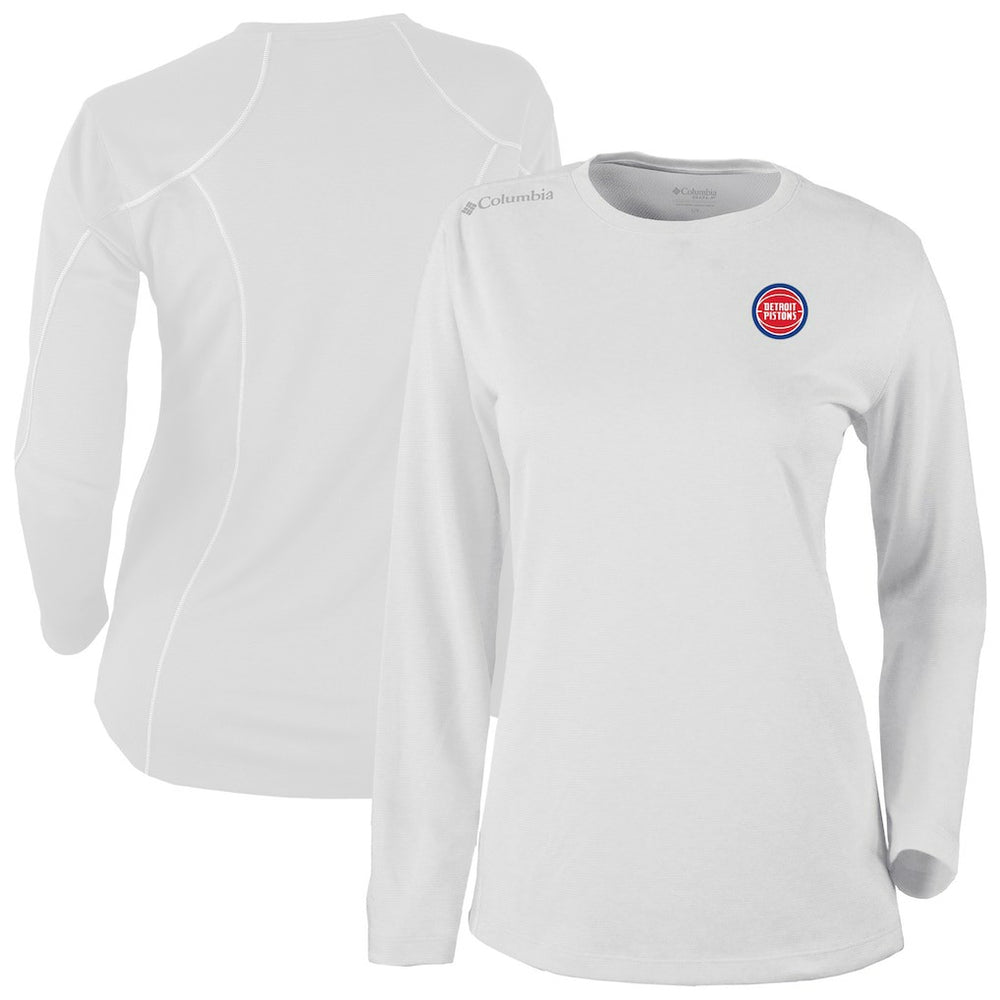 Columbia Detroit Pistons Women's Omni-Wick Shotgun Pullover Top White