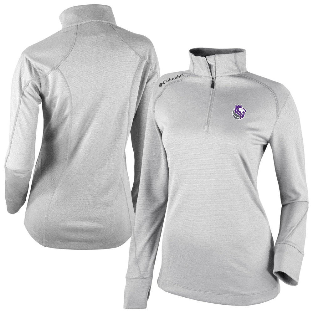 Columbia Sacramento Kings Women's Omni-Wick Shotgun 2.0 Quarter-Zip Pullover Top Heather Gray