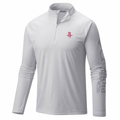 Columbia Houston Rockets PFG Terminal Tackle Quarter-Zip Top White