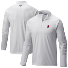 Columbia Miami Heat PFG Terminal Tackle Quarter-Zip Top White