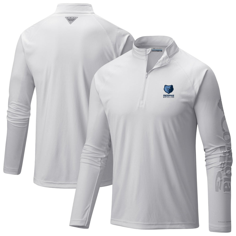 Columbia Memphis Grizzlies PFG Terminal Tackle Quarter-Zip Top White