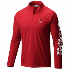 Columbia Miami Heat PFG Terminal Tackle Quarter-Zip Top Red