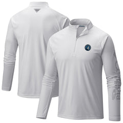 Columbia Minnesota Timberwolves PFG Terminal Tackle Quarter-Zip Top White