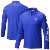 Columbia Philadelphia 76ers PFG Terminal Tackle Quarter-Zip Top Blue