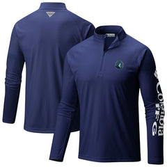 Columbia Minnesota Timberwolves PFG Terminal Tackle Quarter-Zip Top Navy