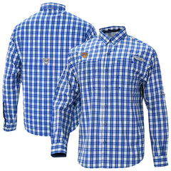 Columbia New York Knicks Super Tamiami Omni-Shade Long Sleeve Button-Down Shirt Blue