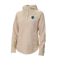 Columbia Minnesota Timberwolves Women's Sweater Weather Quarter-Snap Hoodie Cream