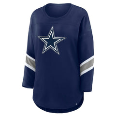 Dallas Cowboys Women's Redzone Bling 3/4-Sleeve T-Shirt - Navy - Fanatics