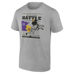 Minnesota Vikings vs. Green Bay Packers Battle Border T-Shirt - Heather Gray - NFL
