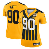 T.J. Watt Pittsburgh Steelers Women's Alternate 1933 Throwback Legend Player Performance Top - Gold - Nike