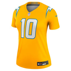 Justin Herbert Los Angeles Chargers Women's Alternate Charger Power Legend Player Performance Top - Gold - Nike